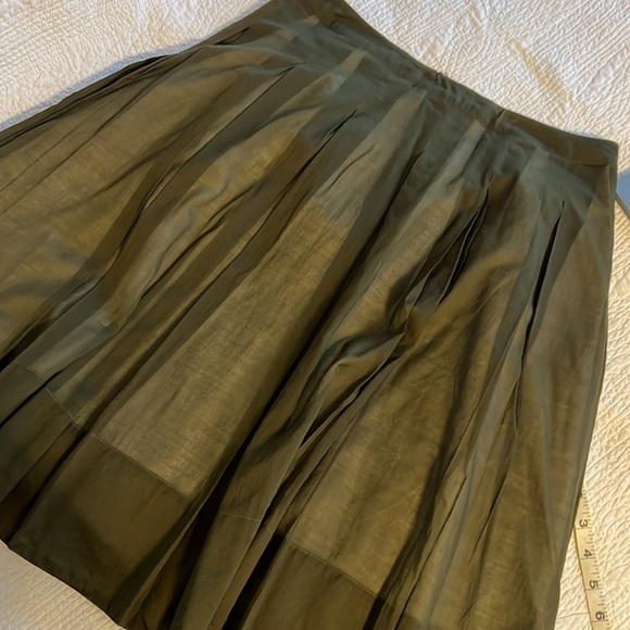Talbots Moss Green Pleated Petite Skirt 6P - Picture 9 of 9